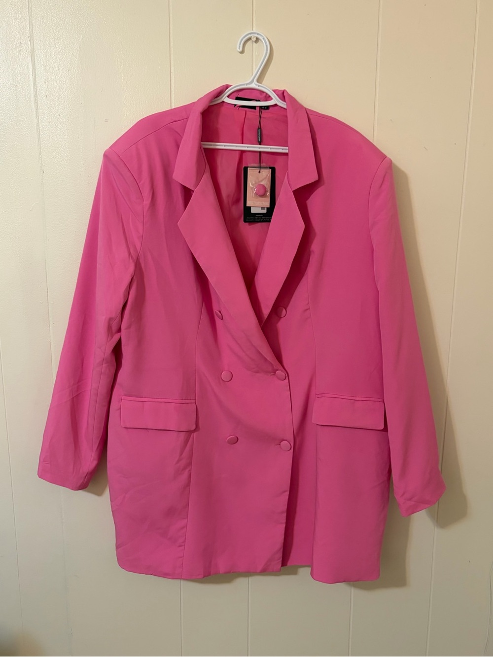 Pretty Little Thing Pink Double-Breasted Blazer Dress - Women size 18 - Picture 3 of 6